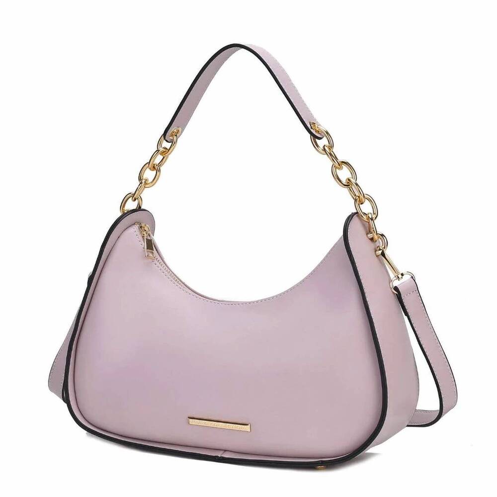 NEW MKF COLLECTION women's lottie vegan leather shoulder bag in lilac